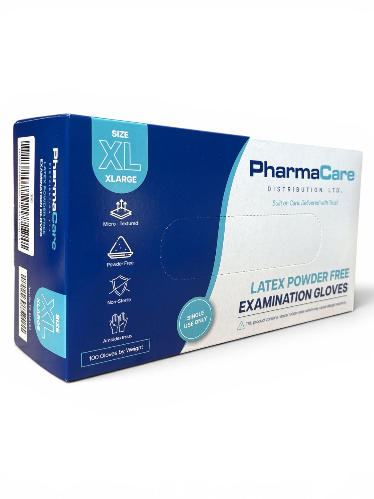 PHARMACARE LATEX POWDER FREE GLOVES X-LARGE
