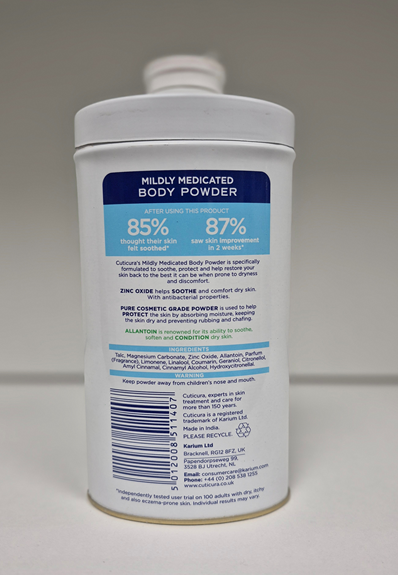 Cuticura Mildly Medicated Body Powder