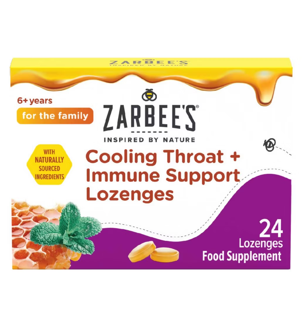 Zarbee's Cooling Throat + Immune Support Lozenges
