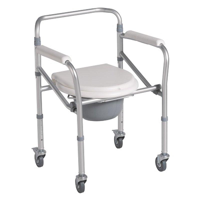 Foldable Commode Chair with Wheels