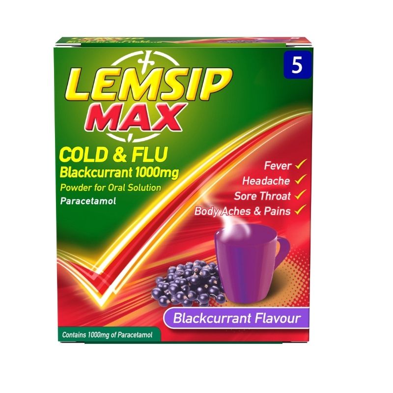 Lemsip Max Cold & Flu Hot Lemon 1000mg Powder for Oral Solution
