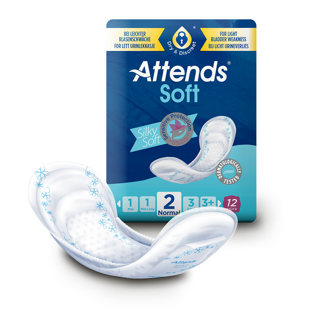 Attends Soft Shaped Pads Level 0-3 for Light Incontinence
