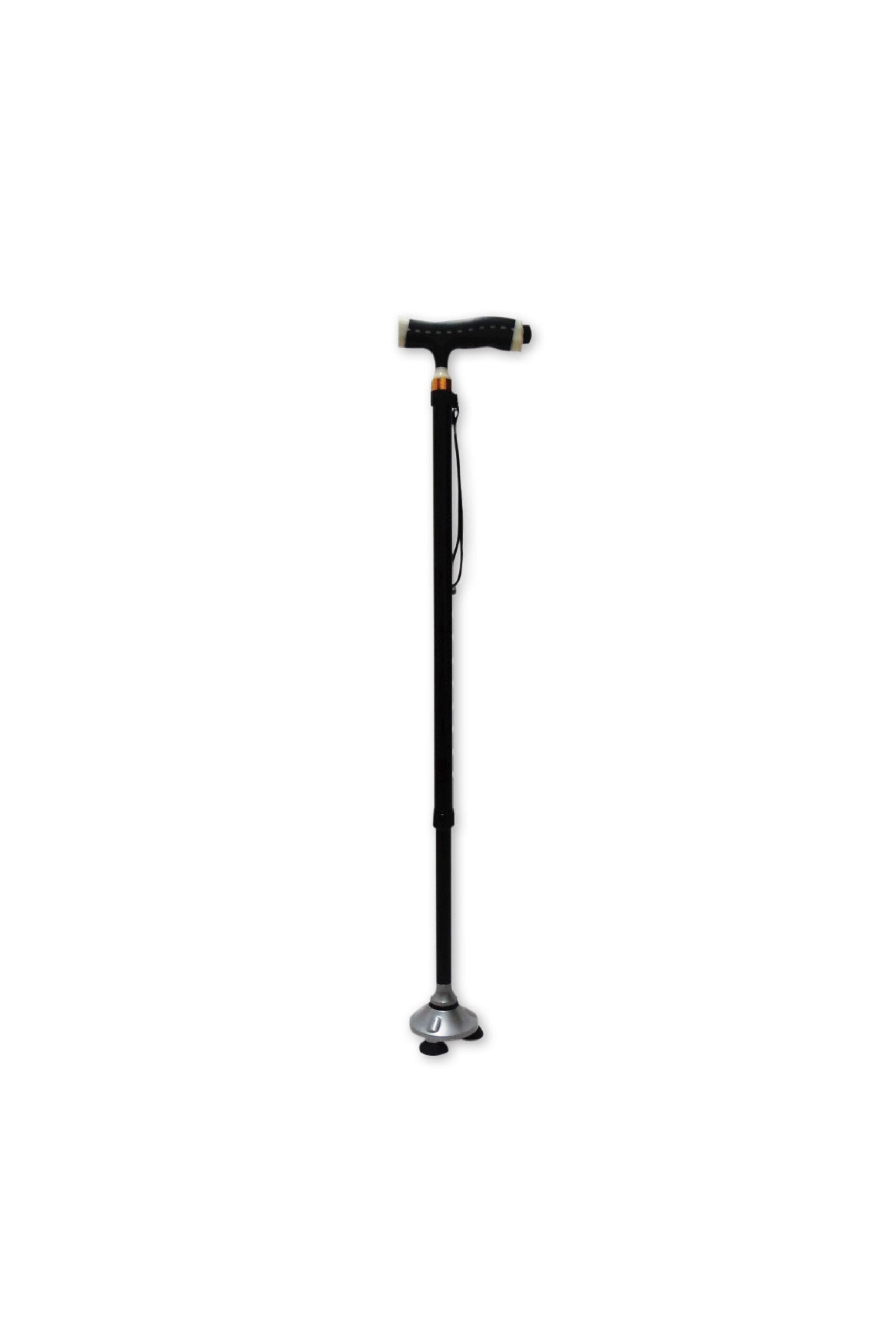 Adjustable Walking Stick with Stand up Base & Led Flashlight