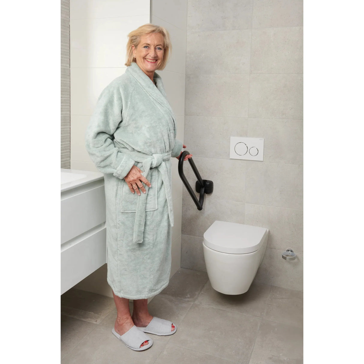 SecuCare Toilet bar foldable Premium black