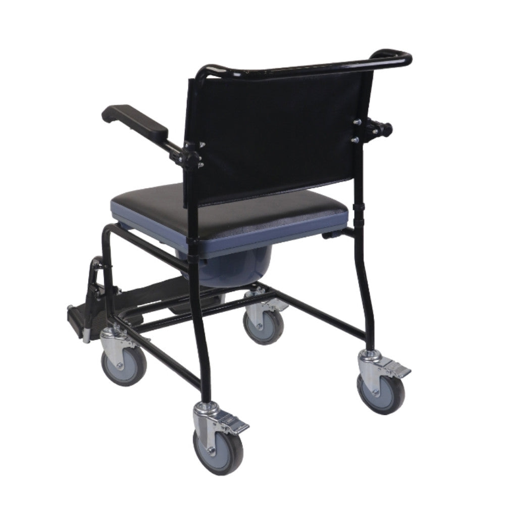 Wheeled Commode Chair with Toilet Raiser