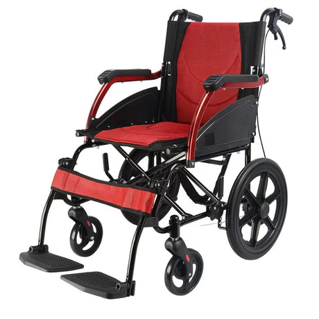 ALUMINIUM TRANSPORT WHEELCHAIR RED
