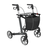 SERVER Aluminium Lightweight Rollator, Large 62, Grey, TPE Wheels