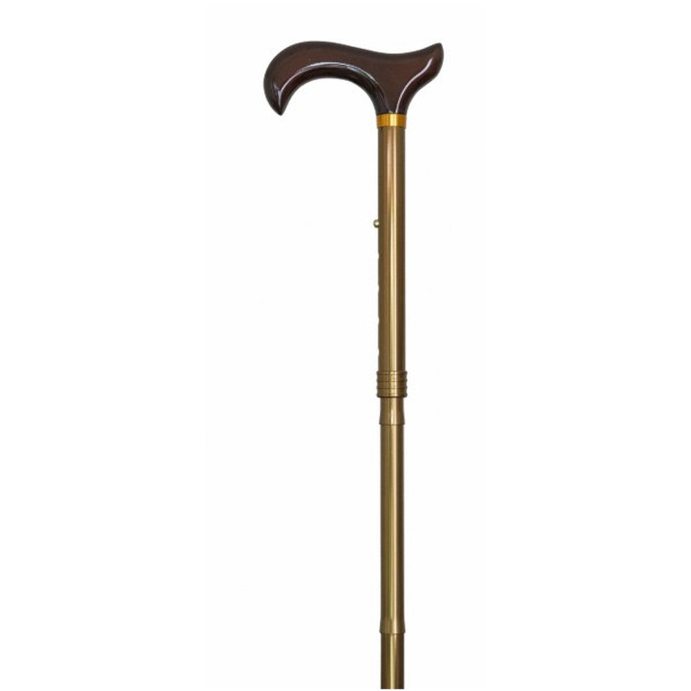 Folding Adjustable Walking Stick with Wooden Handle