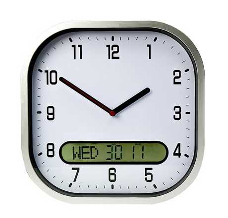 Easy to Read LCD Display Day-Date Clock