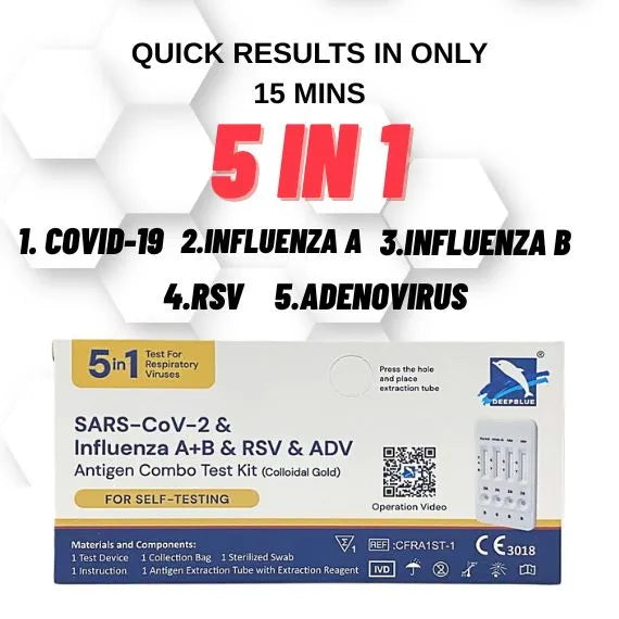 Covid-19 / Influenza A+B / RSV / ADV 5-in-1 Combo Antigen Test