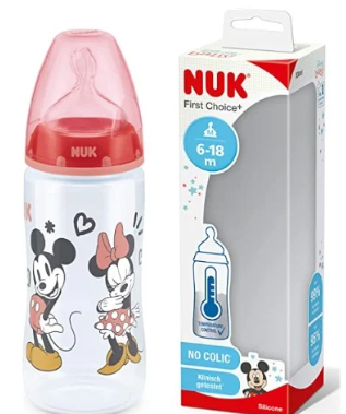 NUK Disney Minnie Mouse First Choice + Temperature Controlled Bottle 6-18 months 300ml