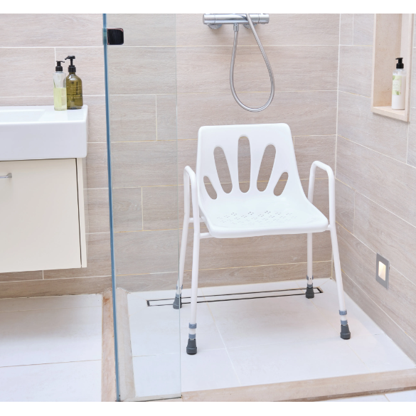 Height Adjustable Shower Chair with Armrests Phelan's Pharmacy