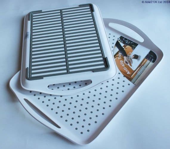 STAY PUT ANTI SLIP TRAY WHITEGRAY SMALL
