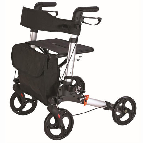 Aluminium Rollator with Brakes, Bag & Seat
