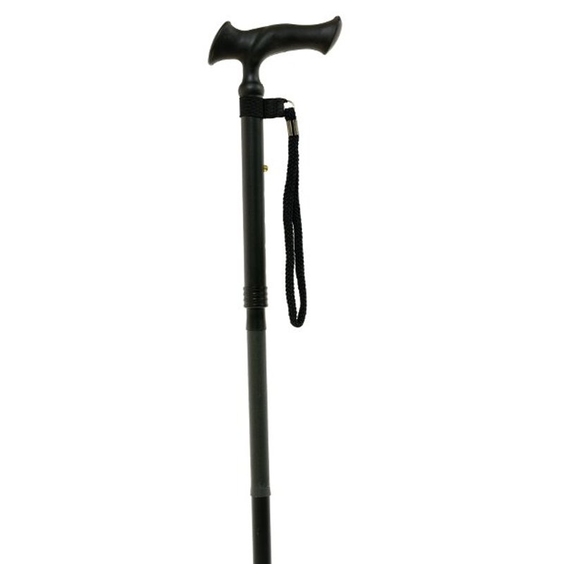 Ergonomic aluminium folding black cane