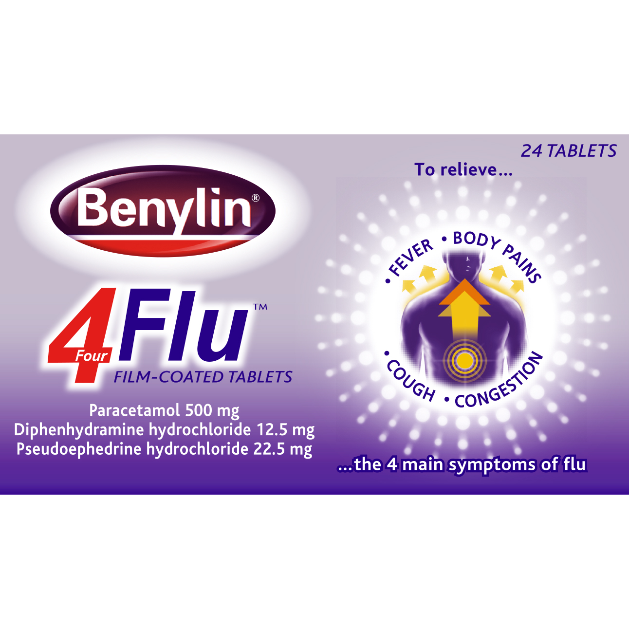Benylin 4 Flu Tablets 24