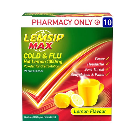 Lemsip Max Cold & Flu  Hot Lemon 1000mg Powder for Oral Solution