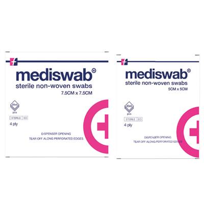 MEDISWAB STERILE NON WOVEN SWAB 5X5CM 20X5'S