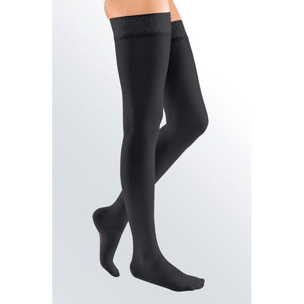 Mediven Elegance - Black Standard Thigh with Silicone Topband