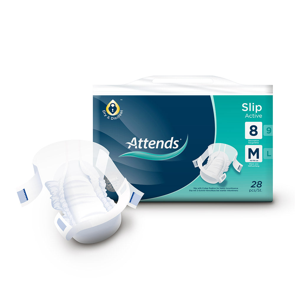 Attends Slip Active Diapers Level 8-10 for Heavy Incontinence