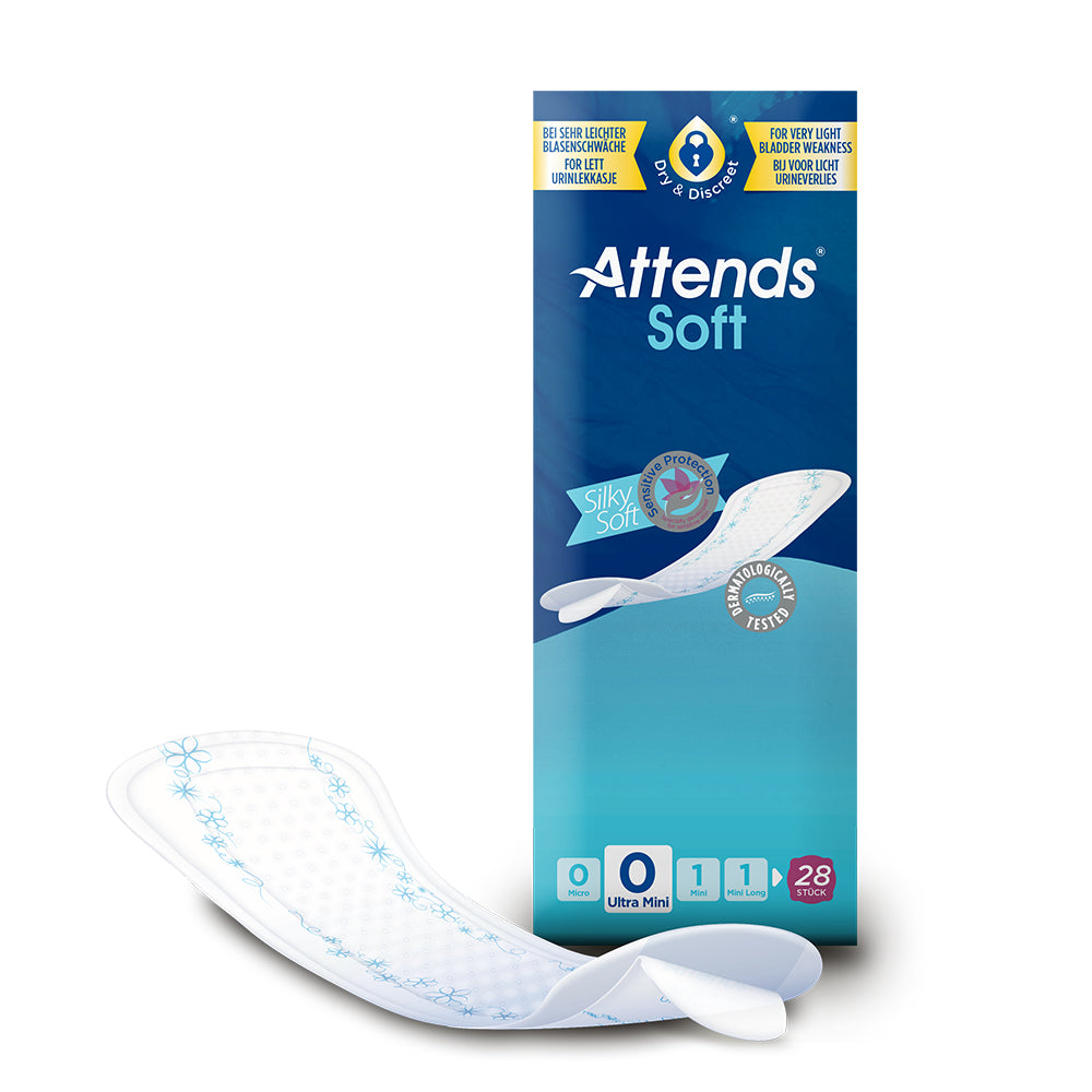 Attends Soft Shaped Pads Level 0-3 for Light Incontinence