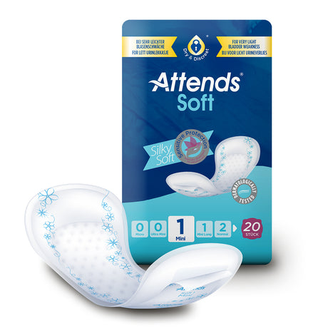Attends Soft Shaped Pads Level 0-3 for Light Incontinence