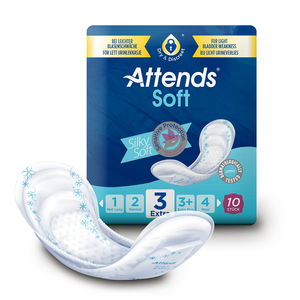 Attends Soft Shaped Pads Level 0-3 for Light Incontinence