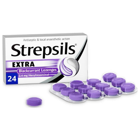 Strepsils Extra Blackcurrant Lozenges 24 Pack
