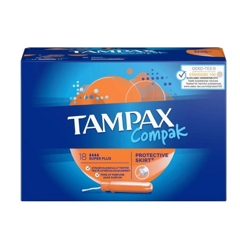 Tampax Compak Super Plus Tampons 18 Pack
