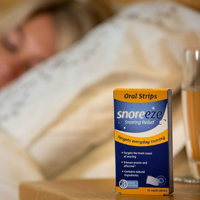 a box of snoring strips on a table