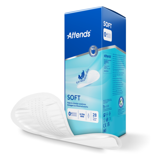 Attends Soft Shaped Pads Level 0-3 for Light Incontinence