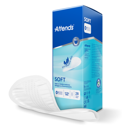 Attends Soft Shaped Pads Level 0-3 for Light Incontinence