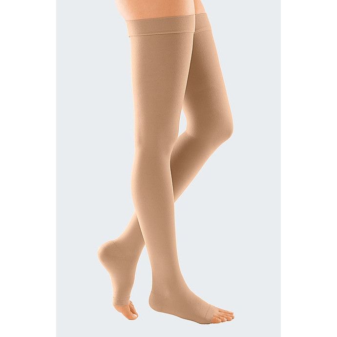 Duomed Soft Compression Stockings - Standard Sand Thigh with Topband -  Phelan's Pharmacy