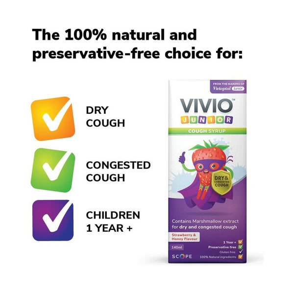 Vivio Junior Cough Syrup 140ml Phelan's Pharmacy